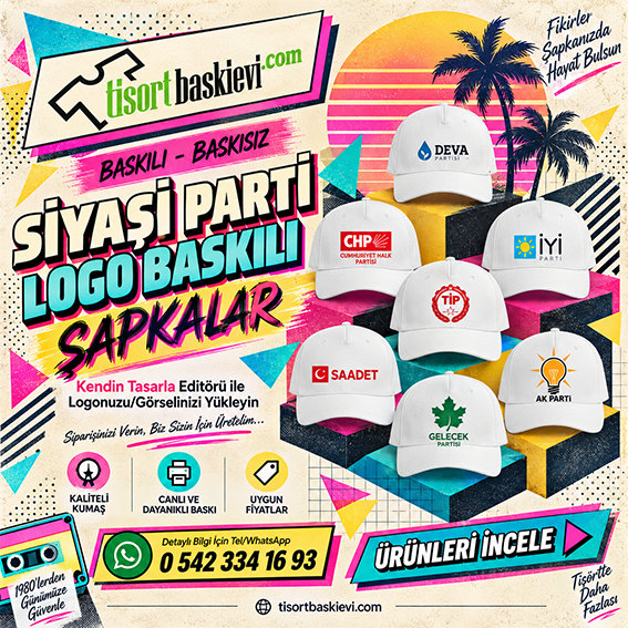 Siyasi Parti Logo Baskılı Seçim Şapkaları