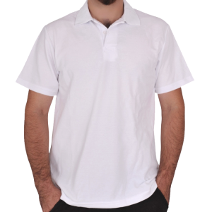 Polo Yaka Tişört Cepli Beyaz Polo Yaka Tişört Cepli Beyaz