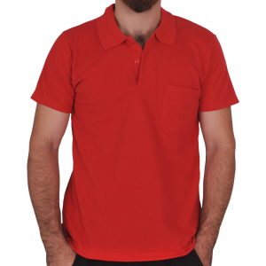Polo Yaka Tişört Cepli Kırmızı Polo Yaka Tişört Cepli Kırmızı
