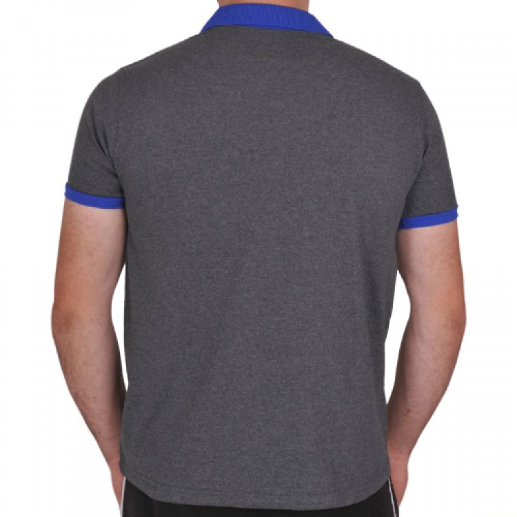 Polo Yaka Tişört (Lacoste Tişört) Modelli Kol Bantlı Füme - Saksmavi