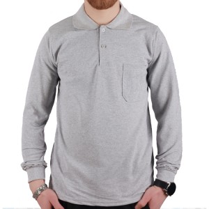 Toptan Polo Yaka Tişört Uzun Kollu Gri Toptan Polo Yaka Tişört Uzun Kollu Gri