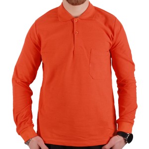 Toptan Polo Yaka Tişört Uzun Kollu Turuncu Toptan Polo Yaka Tişört Uzun Kollu Turuncu