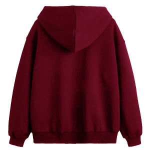 Kapşonlu Fermuarlı Sweatshirt Bordo Kapşonlu Fermuarlı Sweatshirt Bordo