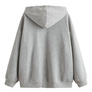 Kapşonlu Fermuarlı Sweatshirt Gri Kapşonlu Fermuarlı Sweatshirt Gri