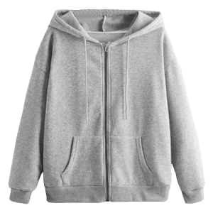 Kapşonlu Fermuarlı Sweatshirt Gri Kapşonlu Fermuarlı Sweatshirt Gri