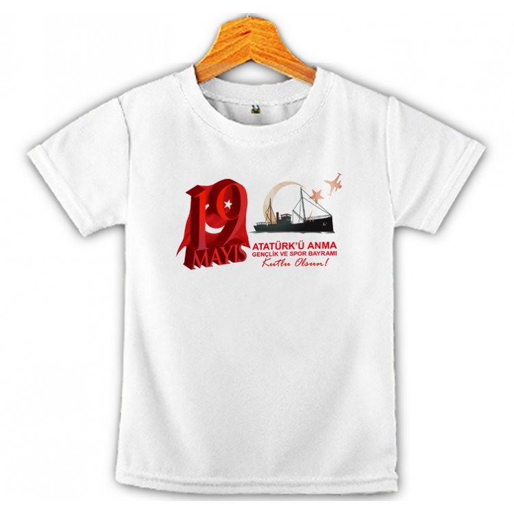 19 Mayıs Atatürk Anma ve Gençlik Bayramı Baskılı Çocuk Tişört 10