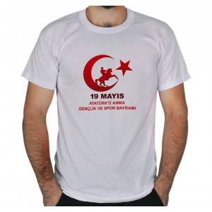 19 Mayıs Atatürkü Anma ve Gençlik Bayramı Baskılı Tişört 9