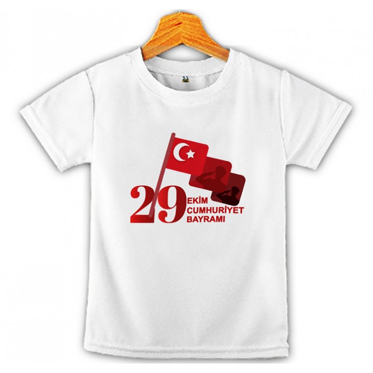29 Ekim Cumhuriyet Bayramı Baskılı Çocuk Tişört 3