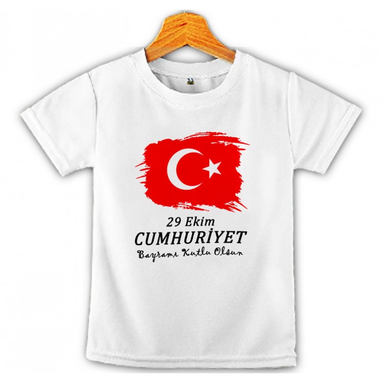 29 Ekim Cumhuriyet Bayramı Baskılı Çocuk Tişört 7