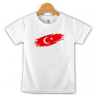Türk Bayrağı Ay Yıldız Baskılı Çocuk Tişört 4