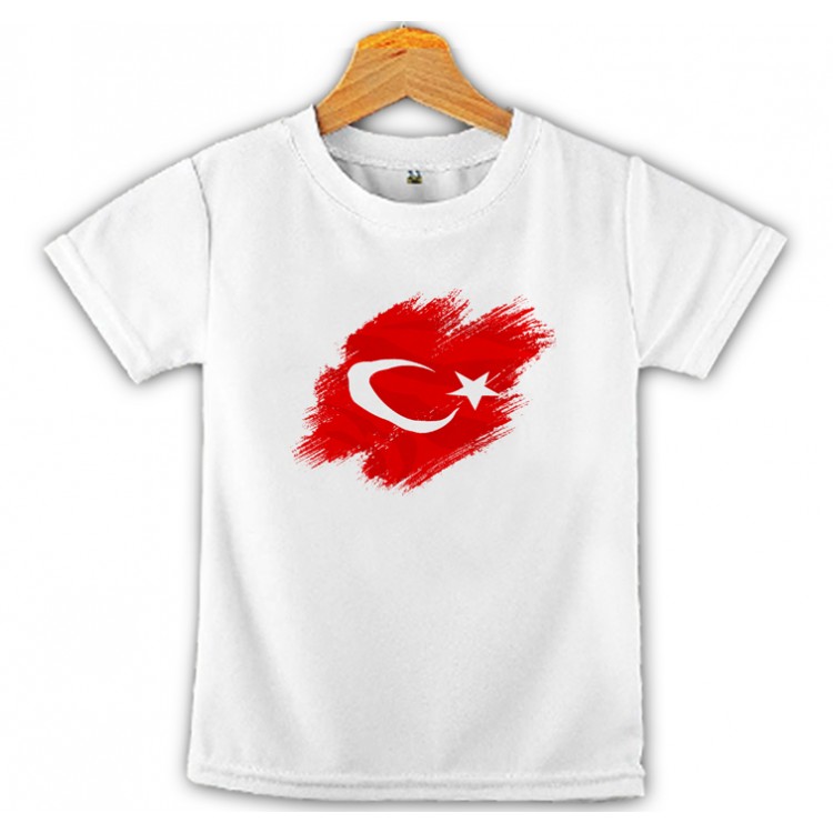 Türk Bayrağı Baskılı Çocuk Tişört 5