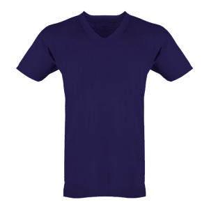 V Yaka Tişört Lacivert Toptan